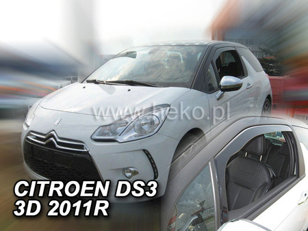 Дефлекторы боковых окон вставные Heko для Citroen DS3 3d (2009-2019) 12253