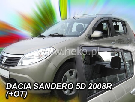 Дефлекторы боковых окон вставные Heko для Renault Sandero (2009-2014) 13106