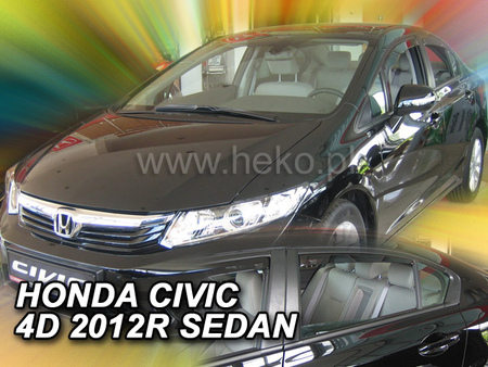 Дефлекторы боковых окон вставные Heko для Honda Civic хэтчбек (2012-2016) 17161