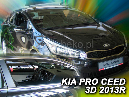 Дефлекторы боковых окон вставные передние Heko для Kia Pro Ceed 3d хэтчбек (2013-2018) 20115