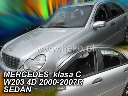 Дефлекторы боковых окон вставные Heko для Mercedes C-class W203 седан (2000-2007) 23267