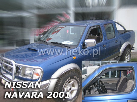 Дефлекторы боковых окон вставные передние Heko для Nissan Navara 3d/5d (2001-2005) 24255