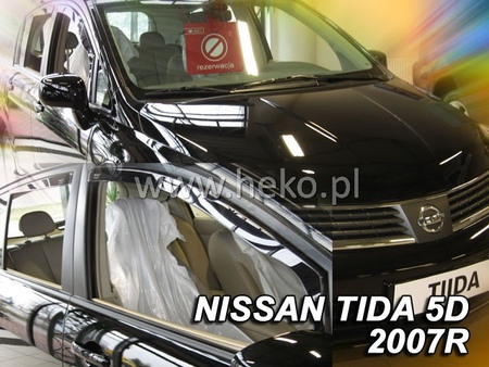 Дефлекторы боковых окон вставные Heko для Nissan Tiida хэтчбек (2005-2011) 24269