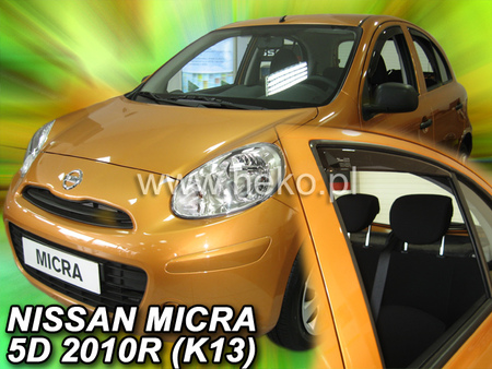 Дефлекторы боковых окон вставные Heko для Nissan Micra 5d (2011-2017) 24279