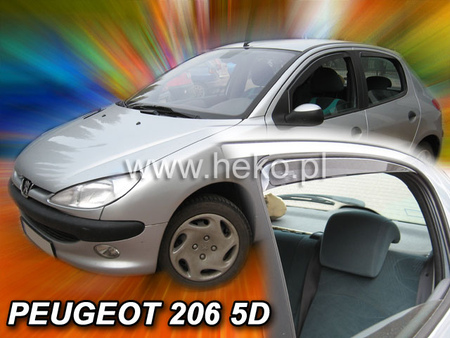 Дефлекторы боковых окон вставные Heko для Peugeot 206 5d хэтчбек (1998-2010) 26113