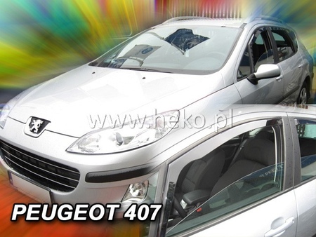 Дефлекторы боковых окон вставные передние Heko для Peugeot 407 sd/hb (2004-2010) 26121