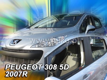 Дефлекторы боковых окон вставные Heko для Peugeot 308 5d хэтчбек (2007-2011) 26132