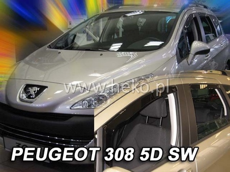 Дефлекторы боковых окон вставные Heko для Peugeot 308 универсал (2007-2011) 26134