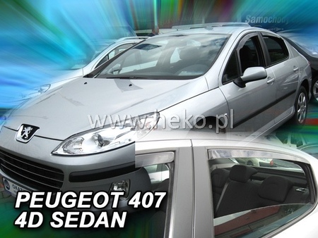 Дефлекторы боковых окон вставные Heko для Peugeot 407 седан (2004-2010) 26138
