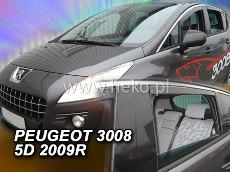 Дефлекторы боковых окон вставные Heko для Peugeot 3008 (2009-2016) 26141