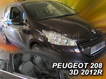 Дефлекторы боковых окон вставные передние Heko для Peugeot 208 3d (2012-2014) 26148