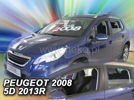 Дефлекторы боковых окон вставные Heko для Peugeot 2008 5d хэтчбек (2012-2020) 26152