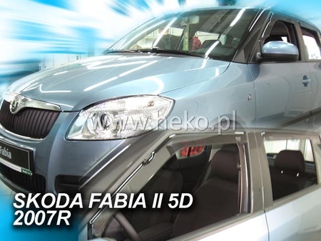 Дефлекторы боковых окон вставные Heko для Skoda Fabia хэтчбек (2007-2019) 28322