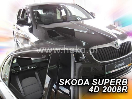 Дефлекторы боковых окон вставные Heko для Skoda Superb (2008-2015) 28332