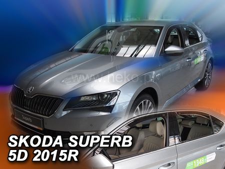 Дефлекторы боковых окон вставные Heko для Skoda Superb (2015-2024) 28346