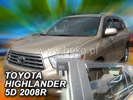 Дефлекторы боковых окон вставные Heko для Toyota Highlander (2008-2014) 29620