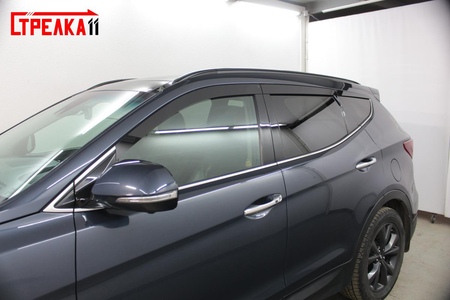 Дефлекторы боковых окон аэродинамические Стрелка11 для Hyundai Santa Fe (2012-2018) 