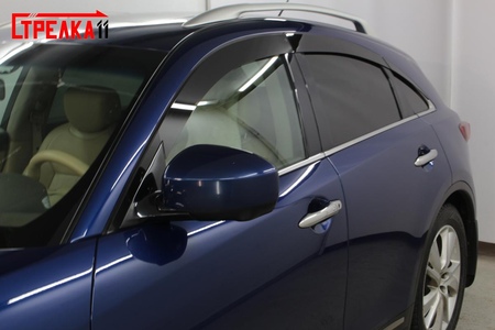 Дефлекторы боковых окон аэродинамические Стрелка11 для Infinity QX70 (2014-2019) 