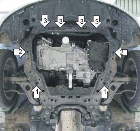 Защита картера и КПП (сталь) Motodor Mazda 6 (2007-2012) 01131