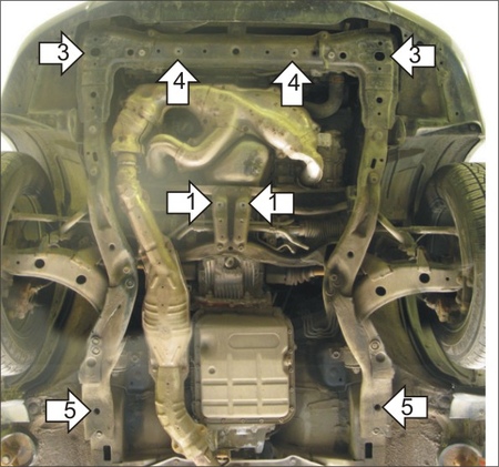 Защита картера и КПП (сталь) Motodor Subaru Forester (2002-2008) 02208