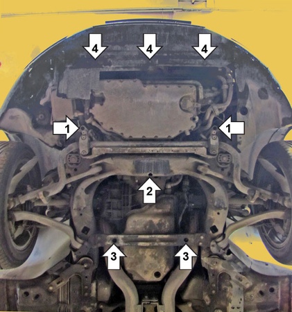 Защита картера и КПП (сталь) Motodor Volkswagen Phaeton (2002-2006) 02731