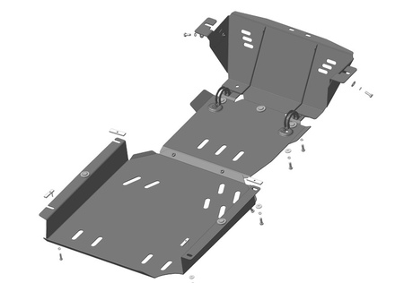 Защита картера, переднего дифференциала,  КПП и раздатки (сталь) Motodor Lada 4x4 (2006-2019) 12102
