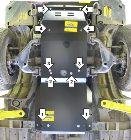 Защита картера и КПП (сталь) Motodor Toyota Hilux (2005-2015) 12514