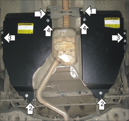 Защита топливного бака (сталь) Motodor Volkswagen Tiguan (2007-2017) 12721