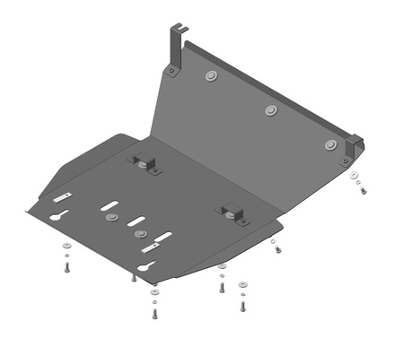 Защита картера и радиатора (сталь) Motodor для Volkswagen Amarok (2016-2023) 12723