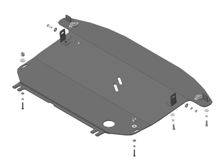 Защита радиатора и КПП (алюминий) Motodor Citroen DS3 (2010-2019) 30402