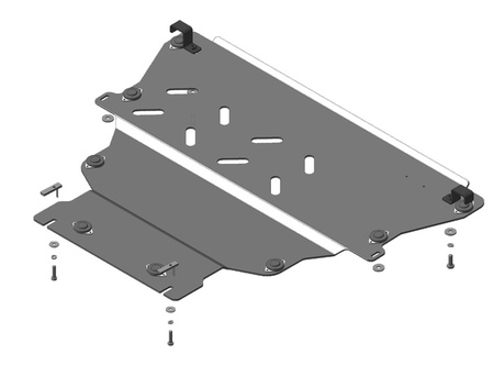 Защита радиатора и КПП (алюминий) Motodor Ford Kuga (2013-2019) 30708