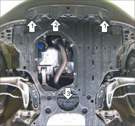 Защита картера (алюминий) Motodor Honda Civic хэтчбек (2005-2012) 30801