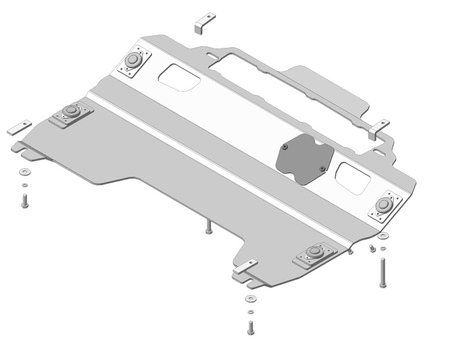 Защита радиатора и КПП (алюминий) Motodor Mazda CX-9 (2007-2012) 31103