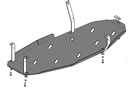 Защита топливного бака (алюминий) Motodor Mitsubishi Pajero IV (2006-2024) 31313