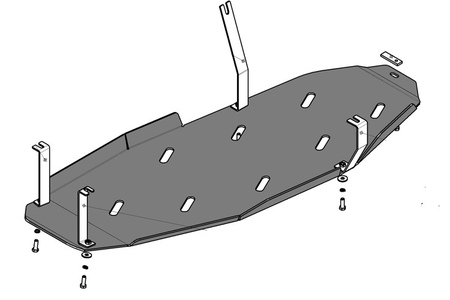 Защита топливного бака (алюминий) Motodor Mitsubishi Pajero IV (2006-2025) 31313