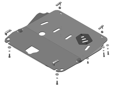 Защита радиатора и КПП (алюминий) Motodor Nissan X-Trail (2015-2023) 31412