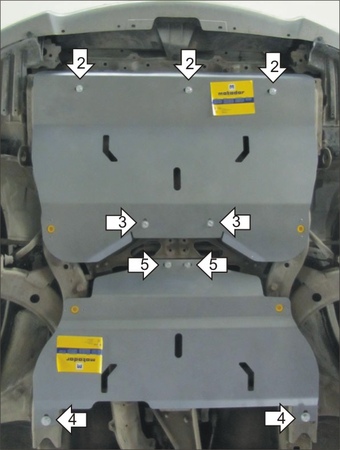 Защита радиатора и КПП (алюминий) Motodor Subaru Impreza Wrx (2000-2007) 32227