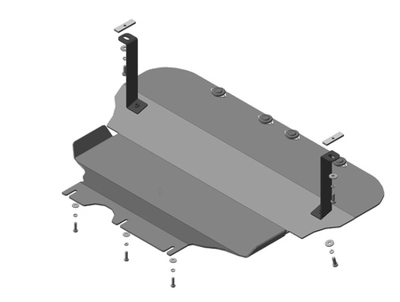 Защита радиатора и КПП (алюминий) Motodor Volkswagen Golf (2012-2020) 32302