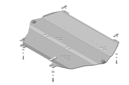 Защита радиатора и КПП (алюминий) Motodor Volvo XC90 (2015-2025) 32604