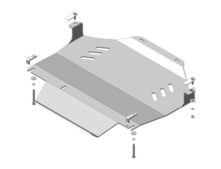 Защита КПП и раздатки (алюминий) Motodor Volkswagen Touareg (2002-2018) 32712