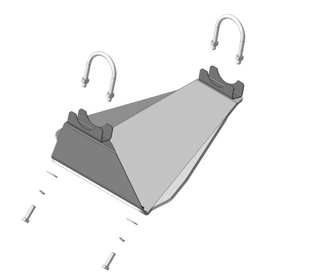 Защита глушителя (алюминий) Motodor Volkswagen Transporter/Caravelle (2003-2020) 32713