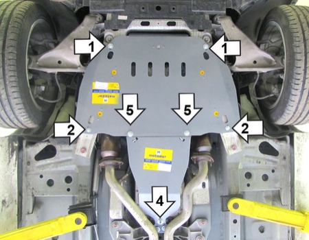 Защита радиатора и КПП (алюминий) Motodor Cadillac CTS (2007-2014) 33504