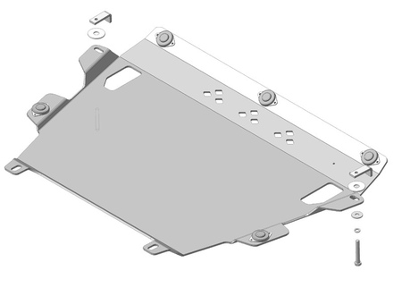 Защита радиатора и КПП (алюминий) Motodor Lexus NX (2014-2021) 35012