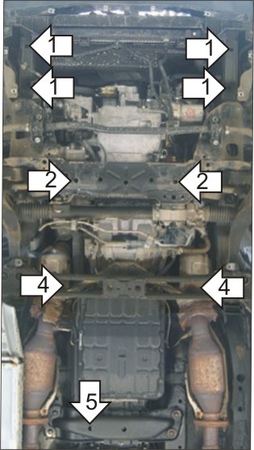 Защита радиатора, картера и КПП (алюминий) Motodor Infiniti FX (2003-2006) 38004