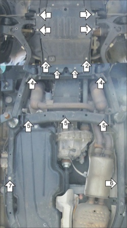 Защита картера, КПП и раздатки (алюминий) Motodor Land Rover Range Rover Sport (2009-2013) 383210