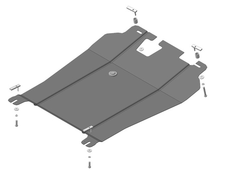 Защита картера и КПП (сталь) Motodor Mitsubishi Outlander XL (2007-2012) 61301