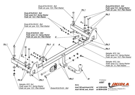 Фаркоп Imiola для Audi A6 (1994-1998) A.007