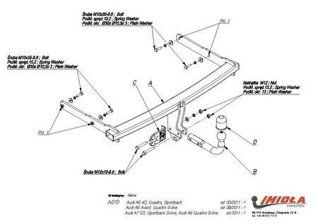 Фаркоп Imiola для Audi A6 (2011-2019) A.019