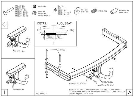 Фаркоп оцинкованный Galia для Skoda Superb (2002-2008) A036A