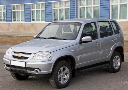 Пороги алюминиевые Black Chevrolet Niva (2002-09-2019) A160ALB.1001.2